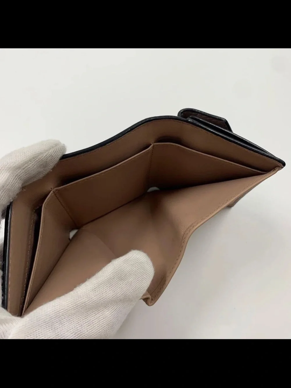 Prada Black Wallet with Beige Bow Accent
